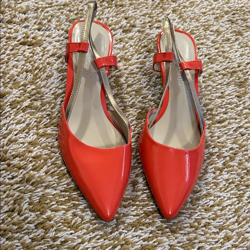 Jones Studio Vibrant Red Slingback Heels